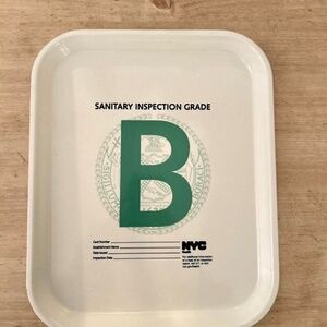 Fishs Eddy sanitary inspection grade B Camtray Cambro Serving tray
